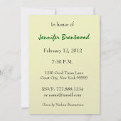 80. Geburtstagspartei Einladung Kelly Green Rose (Rückseite)