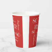 80. Geburtstagspartei Wiederholung von Bezeichnung Pappbecher (Links)