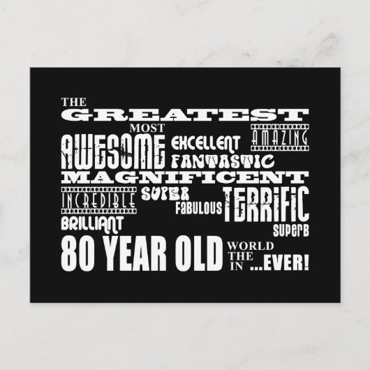 80. Geburtstagsparty Bestes achtzigjähriges Einladungspostkarte (Vorderseite)