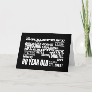 80. Geburtstagsparty Bestes achtzigjähriges Karte