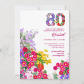 80. Geburtstagsparty Blumenladen Moderne Einladung (Vorderseite)