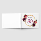 80. Geburtstagsparty burgundy Blumengeometrie Gästebuch (Voll)