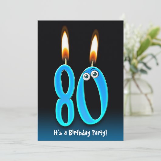 80. Geburtstagsparty Einladung (Stehend Vorderseite)