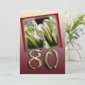80. Geburtstagsparty Einladung - Calla lilies (Stehend Vorderseite)