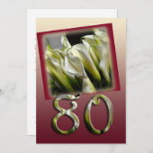 80. Geburtstagsparty Einladung - Calla lilies (Vorne/Hinten)