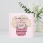 80. Geburtstagsparty Einladung Garten Rose (Stehend Vorderseite)