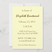 80. Geburtstagsparty Einladung GOLD Rose (Rückseite)