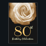 80. Geburtstagsparty Einladung GOLD Rose<br><div class="desc">Dieses Design mit seiner schönen, vielblättrigen, auf metallischem Papier gedruckten Rose ist eine elegante Art, die Leute zu einem Geburtstagsfest einzuladen. Der gesamte Text ist vollkommen anpassbar. Sie können mit verschiedenen Papiertypen experimentieren, indem Sie auf den Reiter "Einladungs-Optionen" oben rechts klicken. Dieses Design ist auf goldmetallischem Papier zu sehen, das...</div>