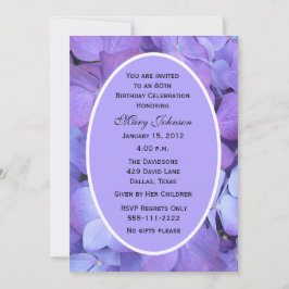 80. Geburtstagsparty Einladung Hydrangeas