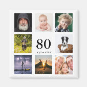 80. Geburtstagsparty Foto Collage Typ Magnet (Vorne)