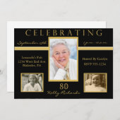 80. Geburtstagsparty Foto Einladungen (Vorne/Hinten)