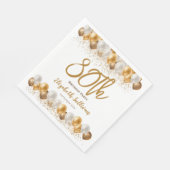 80. Geburtstagsparty Gold Ballon Serviette (Ecke)