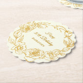 80. Geburtstagsparty Gold Rose Elfenbeinweiß Untersetzer (angewinkelt)