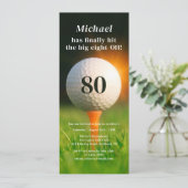 80. Geburtstagsparty Golf Achtzig Foto QR Code Einladung (Stehend Vorderseite)