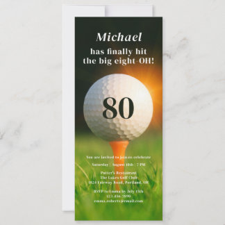 80. Geburtstagsparty Golf Achtzig Foto QR Code Einladung