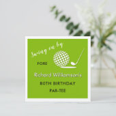 80. Geburtstagsparty Herren Golf Thema Einladung (Stehend Vorderseite)