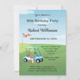 80. Geburtstagsparty Herren Golf Theme Party Einladung