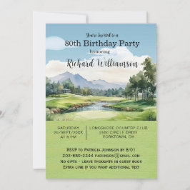 80. Geburtstagsparty Herren Golf Theme Party Einladung