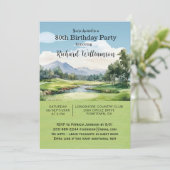 80. Geburtstagsparty Herren Golf Theme Party Einladung (Stehend Vorderseite)