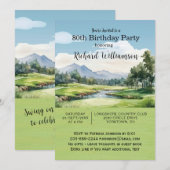 80. Geburtstagsparty Herren Golf Theme Party Einladung (Vorne/Hinten)
