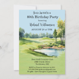 80. Geburtstagsparty Herren Golf Theme Party Einladung
