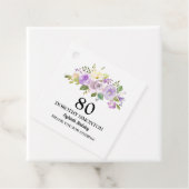 80. Geburtstagsparty Lila Geschenkanhänger (Beispiel)
