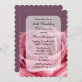 80. Geburtstagsparty mit Rose Einladung (Vorne/Hinten)