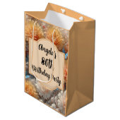 80. Geburtstagsparty Mittlere Geschenktüte (Vorderseite Schrägansicht)