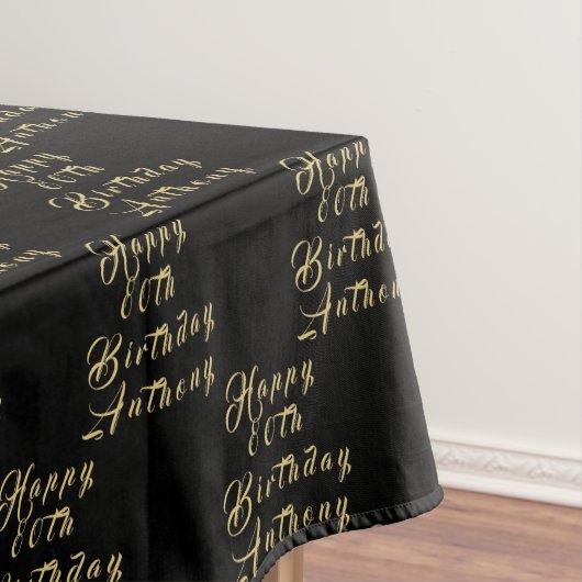 80. Geburtstagsparty Name Black Modern Pattern Tischdecke (Beispiel)