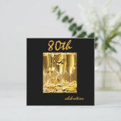 80. Geburtstagsparty Personalisierte Einladung (Stehend Vorderseite)