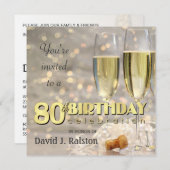 80. Geburtstagsparty - Personalisierte Einladungen (Vorne/Hinten)