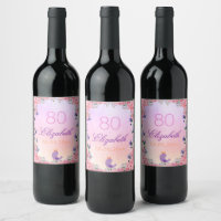80. Geburtstagsparty pinkfarbene violette Blume