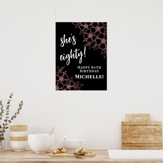 80. Geburtstagsparty Poster (Küche)