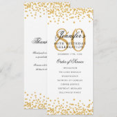 80. Geburtstagsparty-Programm dank Gold Einladung (Vorne/Hinten)