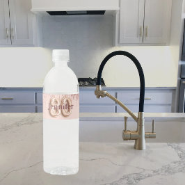 80. Geburtstagsparty Rose Gold Glitzer Tropfen Nam Wasserflaschenetikett