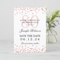 80. Geburtstagsparty Rose Gold Rett Date Confetti