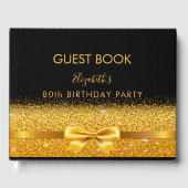 80. Geburtstagsparty schwarzen goldenen Bugglamer Gästebuch (Vorderseite)