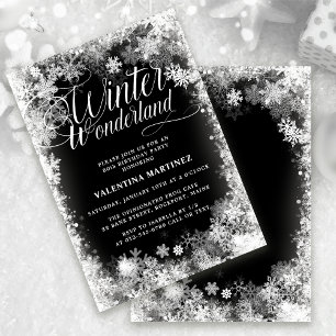 80. Geburtstagsparty Winterwonderland Schneeflocke Einladung