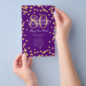 80. Geburtstagsprogramm Gold Lila Glitzer Menü (Handgriff)