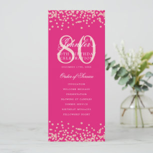 80. Geburtstagsprogramm Rose Gold Confetti Hot Pin Einladung