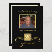 80. Geburtstagsüberraschung - Party Einladungen (Vorne/Hinten)