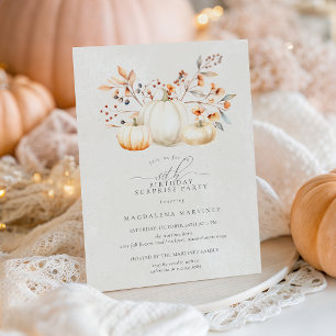 80. Geburtstagsüberraschung Party White Pumpkin Fa Einladung