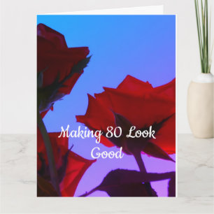 80. Geburtstagszitat Rosenfoto   Karte