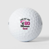 80. Geschenk für Kollegen - Rosa Fore-get Alter 80 Golfball (Vorderseite)