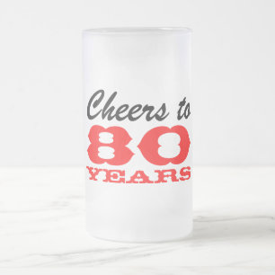 80. Geschenk-Tasse des Geburtstags-Bier-Glas-  für Mattglas Bierglas