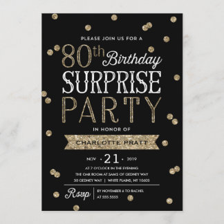 80. Glitzerconfetti-Überraschungs-Party Einladung