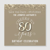80. Gold Geburtstag Speichern Sie das Date Magnet (Vorderseite)