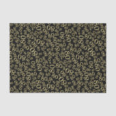 80. Gold/Schwarz-Party Zufallszahlenmuster Seidenpapier (Vorderseite)