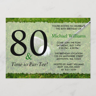 80. Golf Birthday Party Einladung