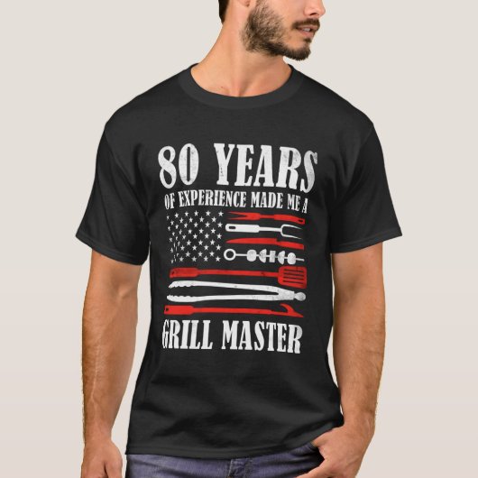 80 Grillen US Flag Grill Masters 80. T-Shirt (Vorderseite)